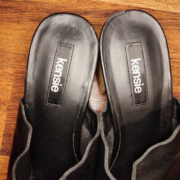 Kensie Hajari Genuine Black Leather Heeled Sandals - Picture 12 of 12